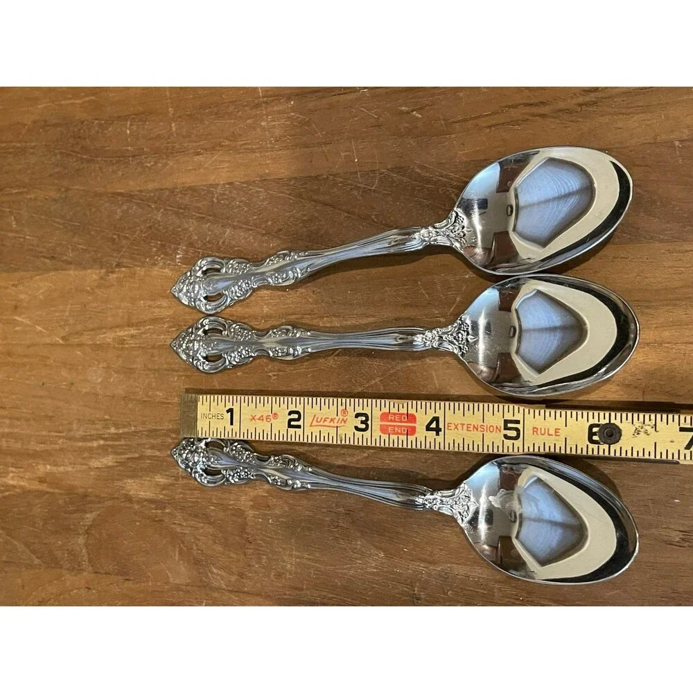 Oneida Michelangelo Stainless 3 Teaspoons and serving spoon